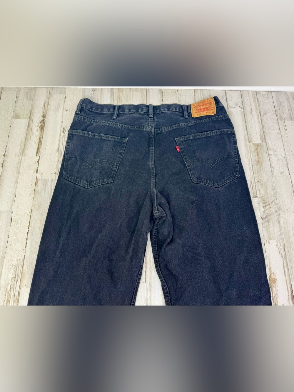 Vintage Levis 550 Pants Jeans Men 40x30 Denim Stretch Black Straight - Picture 11 of 12